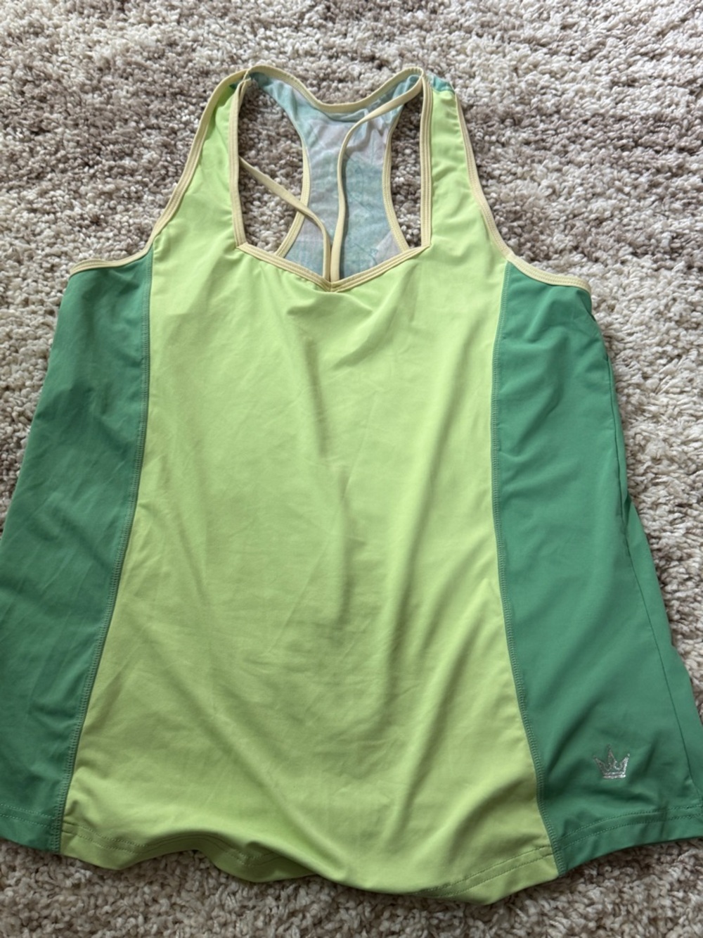 Crowned Athletics Tiana Light Green & Green Racerback Tank Top